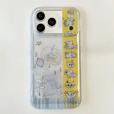 iPhone 17/16 Pro Max phone case, kitten design, full coverage