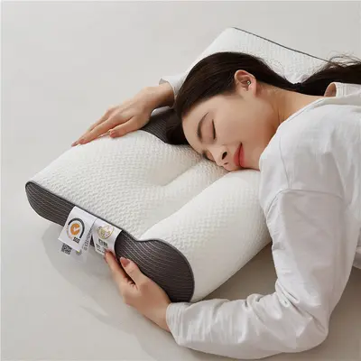 4D Contour Pillow Core, Washable Knitted Cotton, Cervical Support, Single and Double - 4