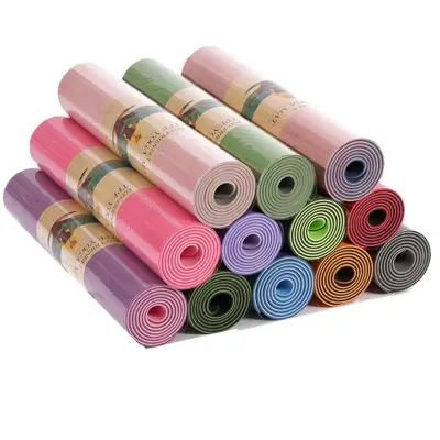 TPE Two-Color Thickened Non-Slip Yoga Mat Extended Fitness Mat Soundproof Jump Rope Floor Mat Home Dance Mat Wholesale - 4