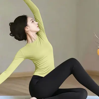 Women's pilates yoga set long sleeve autumn winter - 8