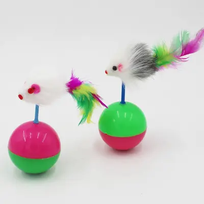 Plush Roly-Poly Mouse Pet Toy, Durable and Chew-Resistant - 2