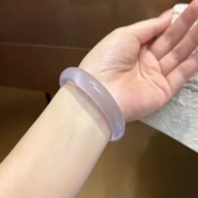 Zertifiziertes Violett-Achat-Armband Katzenauge - 7