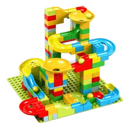 LEGO-Compatible Ball Run Building Blocks with Slide, Ages 3-6 Educational Toy - 6