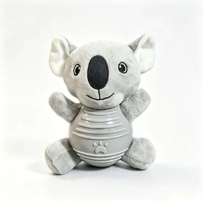 Chewable soft rubber dog toy, plush squeaky training toy - 9