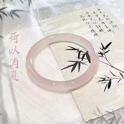 Xinjiang Vintage Taklit Jade Yuvarlak Çubuk Bilezik Antik Stil Nilüfer Powder Rengi Güzellik Çubuk Bilezik Genç Kız Kırmızı Kitap Aynı Model El Aksesuarı