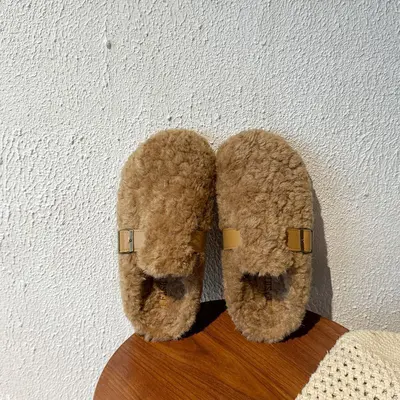 Women's Plush Closed-Back Slippers, Anti-Slip, Autumn/Winter - 8