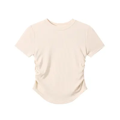 Kadın Yuvarlak Yaka Kısa Kollu Slim Fit T-Shirt, Yaz
