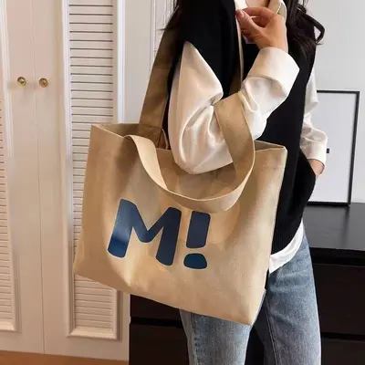 Leinwandtasche Damen große Kapazität robuste Supermarkt-Einkaufstasche einfach und vielseitig 2024 neue Schultasche Tote Bag