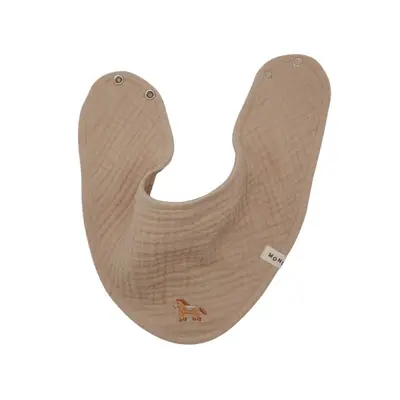100% Cotton Embroidered Baby Bib, Thin Solid Colour - 10