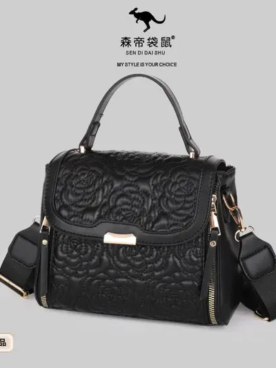 Damen-Schultertasche mit Prägemuster, Crossbody - 4