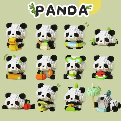 Küçük Panda Figür Kör Kutu, Lego Uyumlu Mikro Yapı Blokları