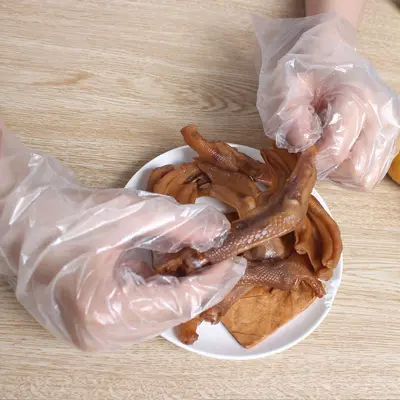 Einweg-Transparente PE-Küchenhandschuhe für Lebensmittel