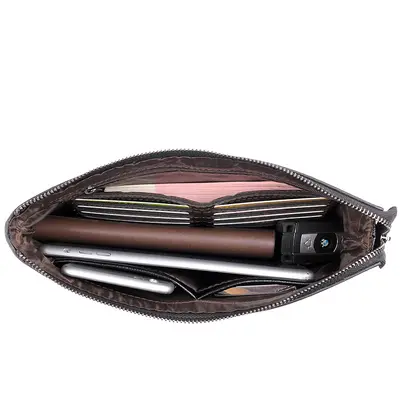 Men's Clutch Bag, Large Capacity, Soft Leather, Envelope Style - 4