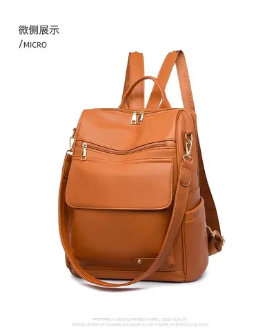 Damenrucksack mit großem Fassungsvermögen, PU-Leder - 9