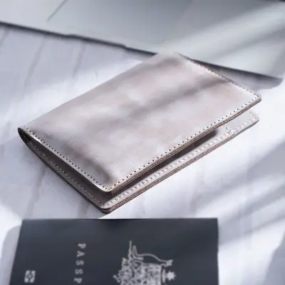 Original First Layer Cowhide Retro Handmade Passport Holder Document Holder Boarding Card Document Storage Passport Book Protective Cover