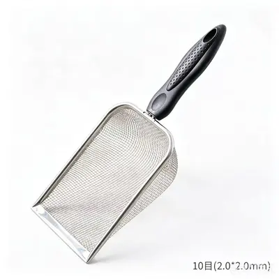Совок для уборки за питомцами из нержавеющей стали Rutin Chicken Walnut Sand Shovel Leaky Mesh Scoop Sifter Shovel Small Pet Cleaning Sand Shovel Strainer Shovel