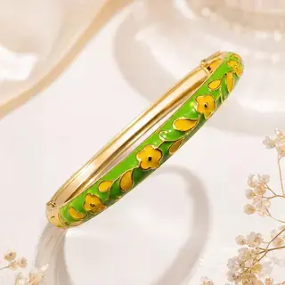 Cloisonné emaye bilezik, 0,8 çiçek tasarımı - 4