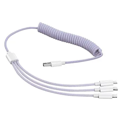 100W Feder-Datenkabel KFZ-Ladegerät 3-in-1 ausziehbar