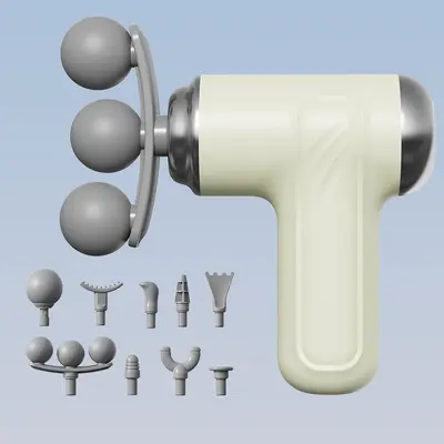 3-Head Massage Gun with 9 Interchangeable Heads - 7