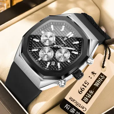 POEDAGAR Herrenuhr, wasserdicht, Chronograph - 7