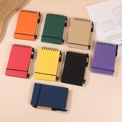 Mini-Taschennotizbuch mit abtrennbaren Seiten und Kugelschreiberhalter