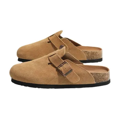 Kadın Kalın Tabanlı Birkenstock Tarzı Terlik, Günlük Yarım Terlik, Baotou Terlik