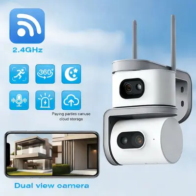 Çift ekranlı HD gözetleme kamerası, gece görüşü, WiFi, uzaktan kontrol - 2