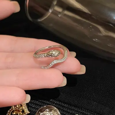 Super Blitz Diamant-Öffnungsring mit einstellbarem Zeigefingerring für Frauen, hochwertiges Design, schlangenförmiger Ring, gleicher Stil wie der Ring der Internet-Berühmtheit - 8