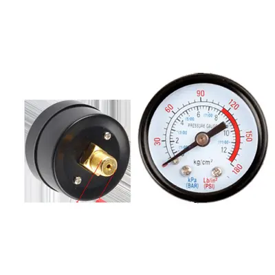 Air compressor air pump accessories pressure gauge horizontal axial pressure gauge 1 point 2 point floor heating special iron shell plastic meter valve
