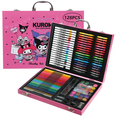 128-teiliges Mal-Set, Kinder-Malstift-Werkzeuge, Geschenkbox, Kunstzubehör, Malkoffer, Aquarellstifte Großhandel zum Schulanfang