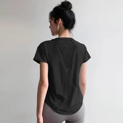 Women's Summer Fitness Running Top, Stretch Quick-Dry, Thin Loose Fit, Short Sleeve - 11