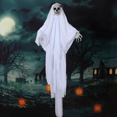 Halloween Hanging Horror Skeleton and Weeping Ghost Outdoor Decoration