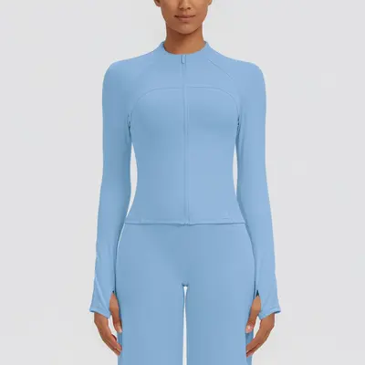 Women's Quick-Dry Thin Zip Yoga Jacket, Breathable - 13