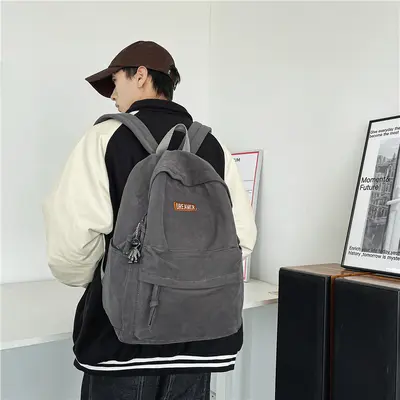 Rucksack Herren Universität Student Leinen Rucksack ins japanischer Stil einfach große Kapazität Reiserucksack Gymnasium Mittelschule Schüler Rucksack