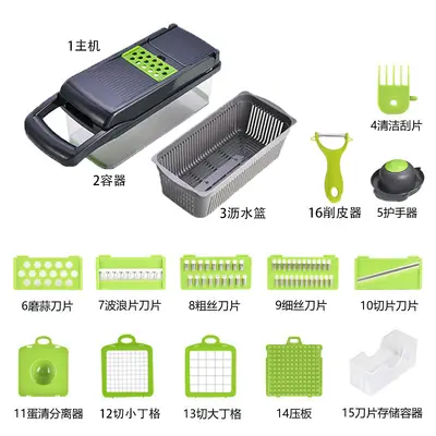 Multifunctional kitchen vegetable cutter for shredding, slicing and dicing potatoes - 10