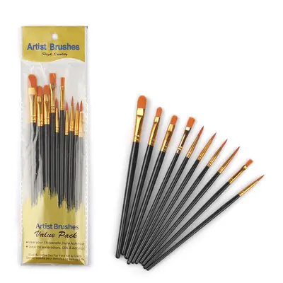 Paint brush set, 10-piece, nylon, oil and acrylic - 7