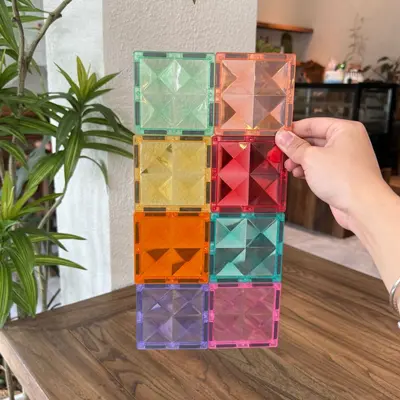 Stained Glass Magnetic Tiles Refill Set 7.5 cm, Ages 3-6 Educational Toy