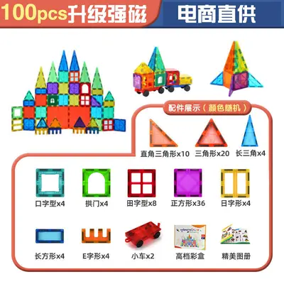 Large Color Window Magnetic Tiles Building Block Set, Early Education - 12