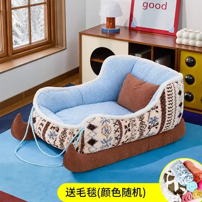 Christmas Sled Small Dog Bed, All-Season, Warm Winter Pet Nest - 10