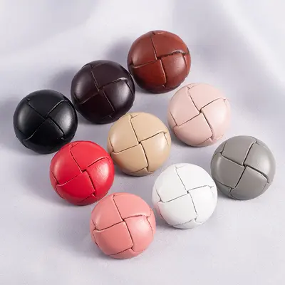 Genuine Leather Retro Black Buttons for Coats and Sweaters