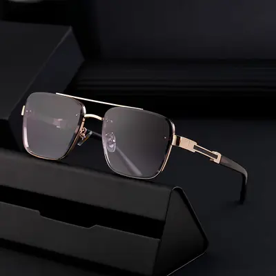 Men's Square Frame Retro Driving Sunglasses - 4