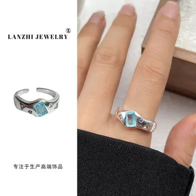 Lanzi 925 Silver Women's Ring Korean Design Adjustable - 13