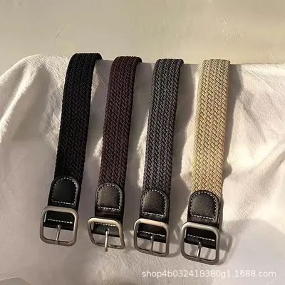 Kanvas dokuma kemer, delme yok, siyah erkek ve kadın askeri eğitim kemeri, kot pantolonlu çok yönlü gündelik kadın kemeri
