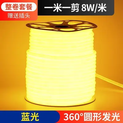 220V Esnek LED Işık Şeridi Ağaca Sarılabilir LED Işık Şeridi Yuvarlak Açık Hava Su Geçirmez Neon Işık Atmosfer Reklamı Aydınlatma Şeridi - 10