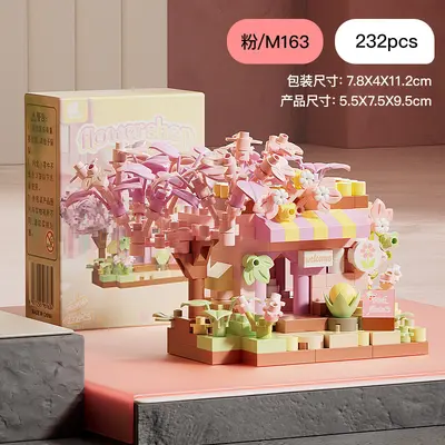 Mini Street View Micro Building Blocks, Fairy Tale Town Flower House - 7