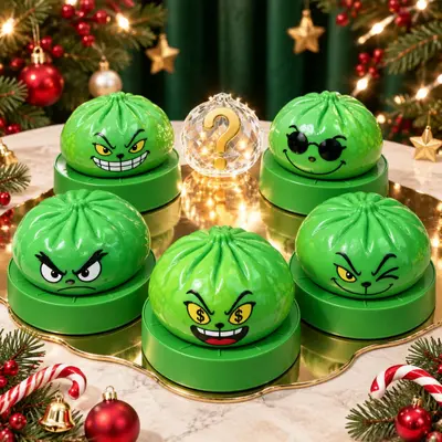 Noel Grinch Yapı Blokları Hamur Topu Stres Oyuncağı, Gizli Model Kör Kutu - 5