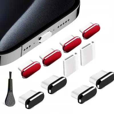 手机防尘塞套装USB C口带刷子 防尘塞防尘清洁套装手机型号通用 - 8