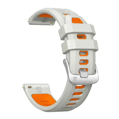 Garmin Forerunner 265S, Venu 2S/3S için 18mm silikon kordon, üçgen gümüş toka - 12