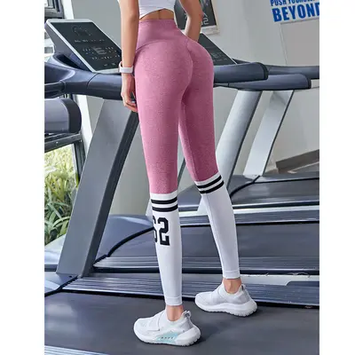 Color-Block High-Waist Yoga Pants, Tummy Control and Quick-Dry Stretch for Women - 8