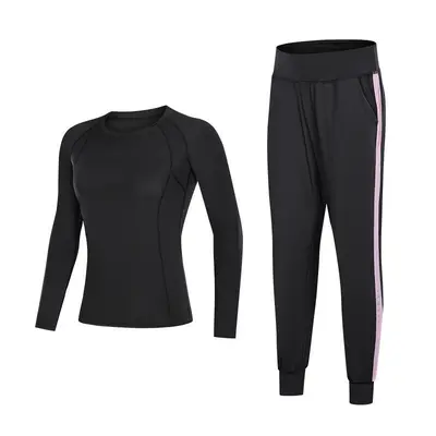 瑜伽服团体服套装女款修身舞蹈服套装秋冬季速干跑步运动服两件套